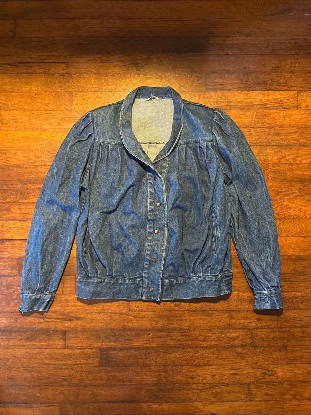 VTG 1980s Pleated Denim Bomber Jacket
